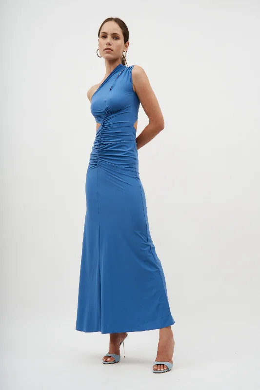 Asymmetric Cut Out Storm Gown