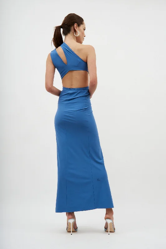 Asymmetric Cut Out Storm Gown