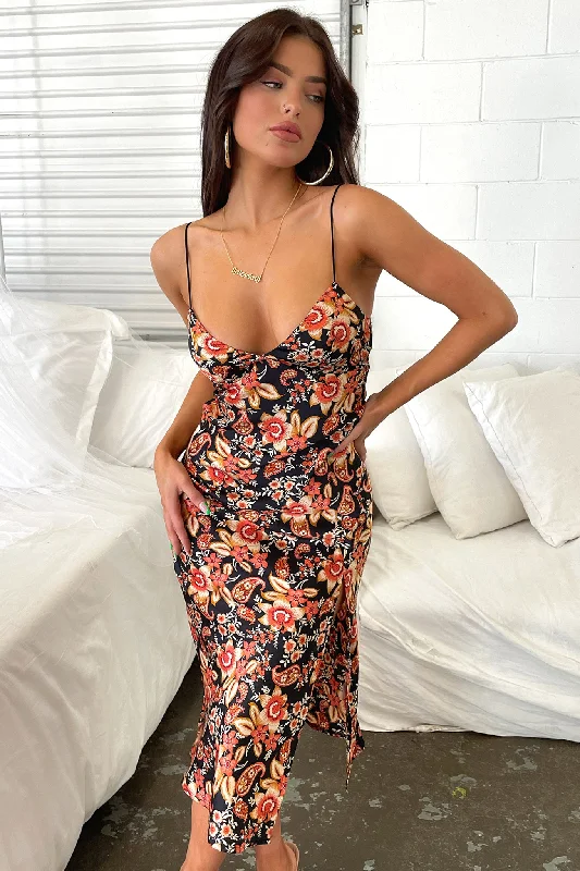 Jennifer Dress - Black Floral