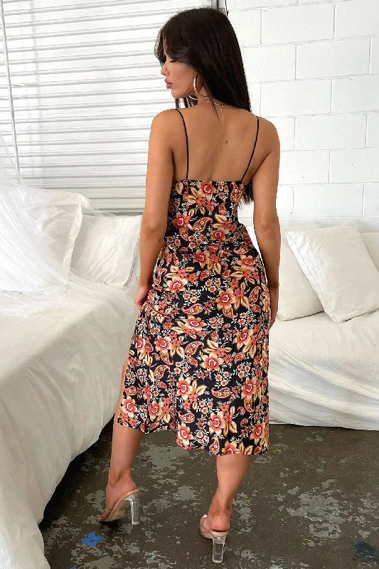 Jennifer Dress - Black Floral