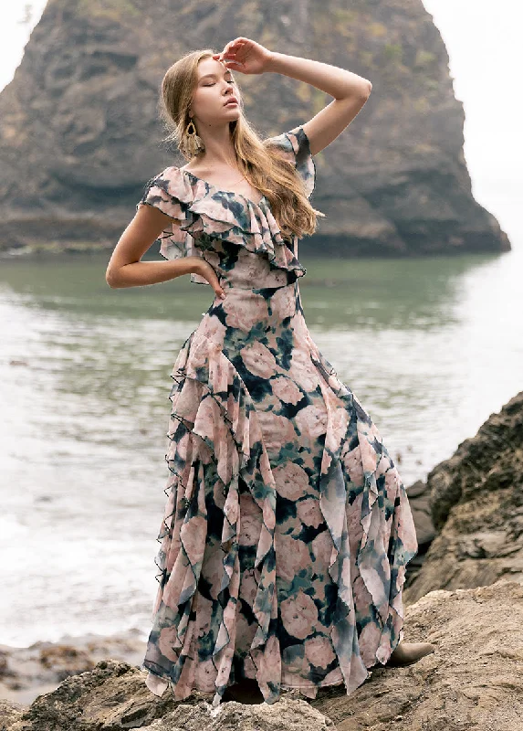 Sylvia Dress in Cool Watercolor